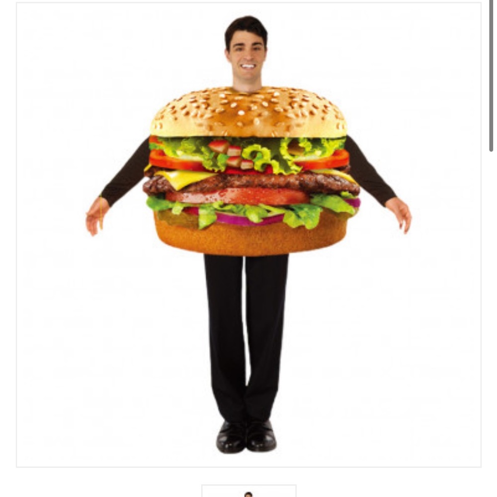 Brand new Cheeseburger costume! I bought two last year! I was Burger King 👑